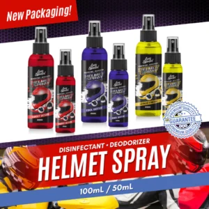 Luxe Essential Helmet Anti-Bacterial Spray – Sanitizer & Deodorizer for Motorcycle Helmets