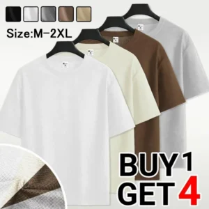 Waffle unisex T-shirt round neck oversized  solid color T-shirt tropical trend c - Image 3