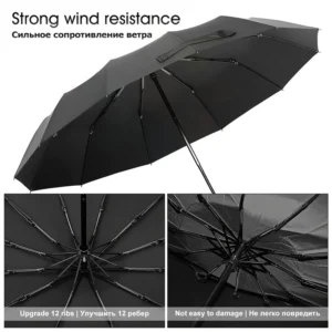 24 Bones/10 Ribs Automatic Umbrella Windproof Anti-UV Sunscreen Large Umbrella - Image 4